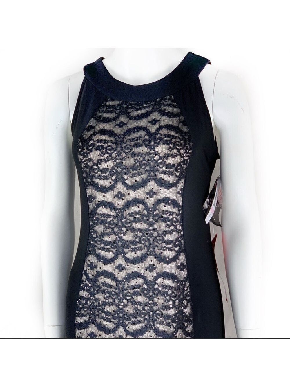 NEW-R&M Richards Lace Panel/SequinBeaded MaxiDress - Picture 2 of 8